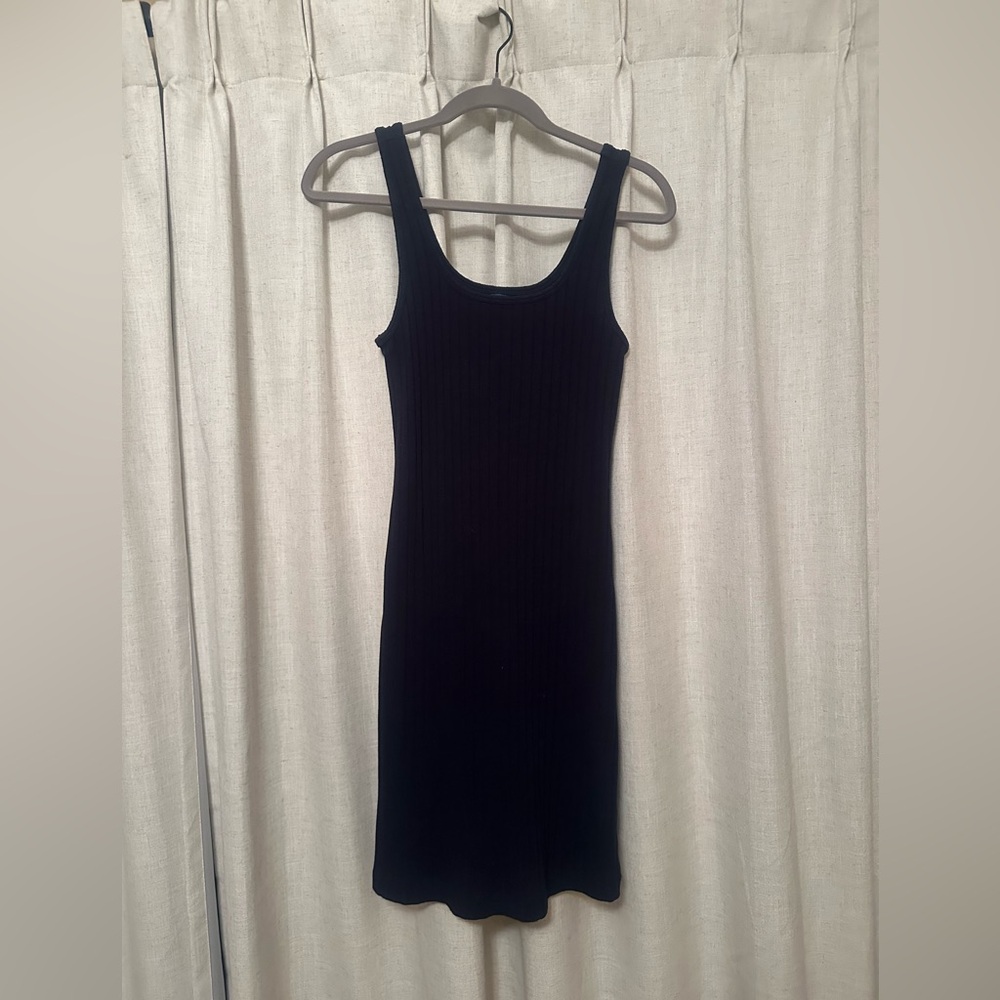Navy Ribbed Mini Dress